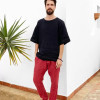 Factory Custom Black Loose-Fit Men Linen T-Shirt Manufacturer