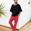 Factory Custom Black Loose-Fit Men Linen T-Shirt Manufacturer