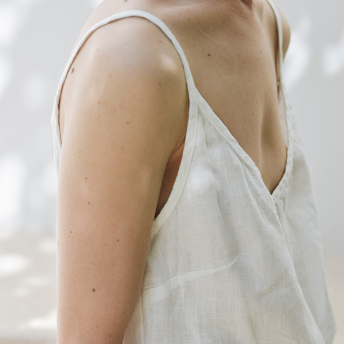 Fast Shipping White Linen Camisole Top Sustainable Summer Essential