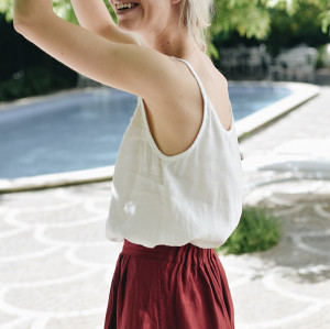 Fast Shipping White Linen Camisole Top Sustainable Summer Essential