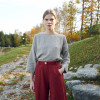 In Stock Brick Red Linen Wide-Leg Pants – Timeless and Comfortable
