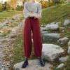 In Stock Brick Red Linen Wide-Leg Pants – Timeless and Comfortable