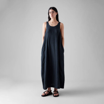 Custom Garment Dyed Linen Easy Dress Manufacturer