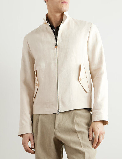 Custom Men 100% Linen Bomber Jacket Manufacturer