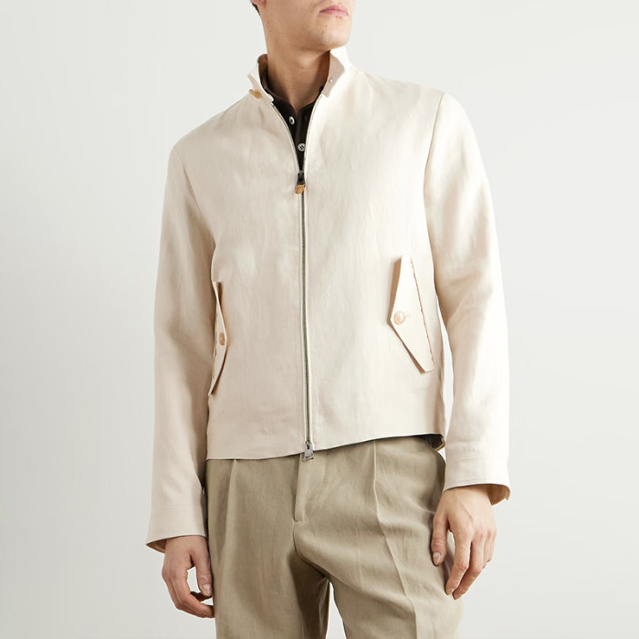 Custom Men 100% Linen Bomber Jacket Manufacturer
