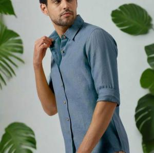 Custom Men’s Slim-Fit Linen Shirt 100% Linen | OEM/ODM Manufacturer