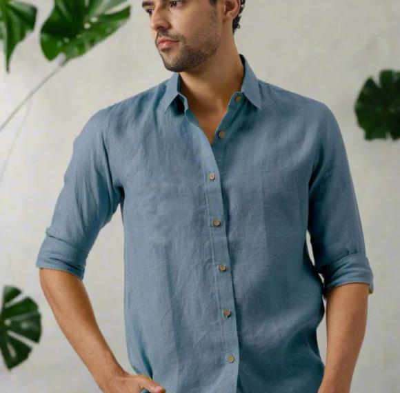 Custom Men’s Slim-Fit Linen Shirt 100% Linen | OEM/ODM Manufacturer