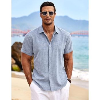 Custom Men's Casual Linen Short Sleeve Shirt – Linenwind Sustainable Linen Shirt Manufacturer (MOQ 50 pcs)