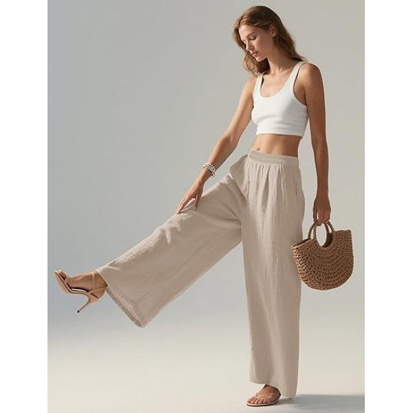Custom Women's Linen Travel Pants | Sustainable Linenwind Manufacturer (MOQ 30 pcs)