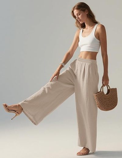 Custom Women's Linen Travel Pants | Sustainable Linenwind Manufacturer (MOQ 30 pcs)