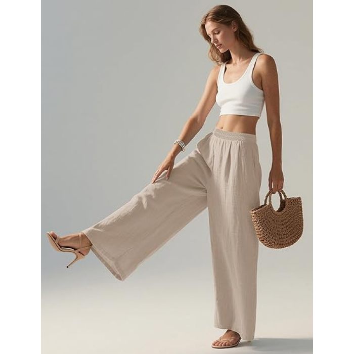 Custom Women's Linen Travel Pants | Sustainable Linenwind Manufacturer (MOQ 30 pcs)