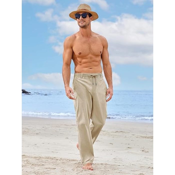 Custom Men's Linen Beach Pants Manufacturer | Lightweight Summer Trousers OEM ODM