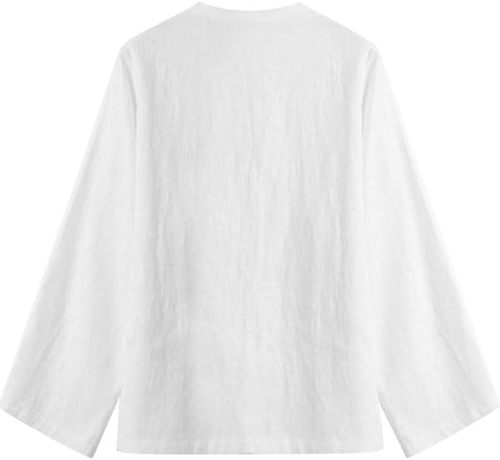 Custom Women's Stand Collar Linen Shirt Manufacturer | OEM ODM Linen Blouse Supplier (MOQ 30pcs)