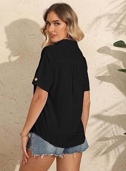 custom linen summer shirts women