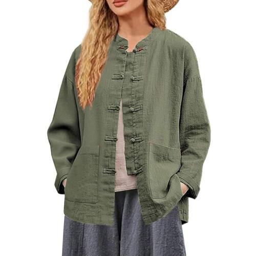 Custom Women's Linen Long-Sleeved Shirt Supplier | OEM ODM Linen Tops