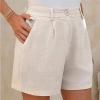 Custom Women's High-Waisted Linen Shorts Manufacturer | Linenwind OEM/ODM 30 MOQ