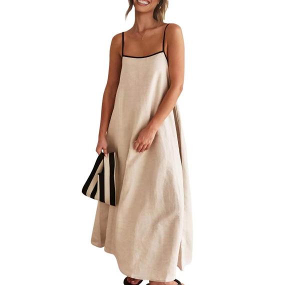 Custom Linen Backless Beach Dress Manufacturer | Linenwind