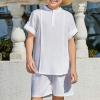 Custom Boys'Linen Two-Piece Set | Breathable Summer Outfit Manufacturer