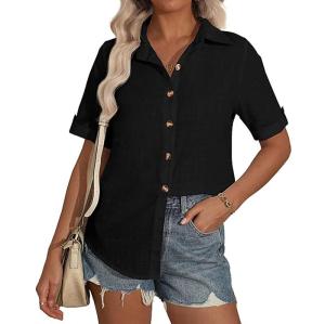 Custom Women's Linen V-Neck Shirt Manufacturer | Private Label Support