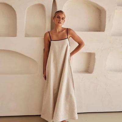 Custom Linen Backless Beach Dress Manufacturer | Linenwind