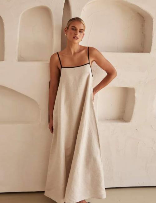 Custom Linen Backless Beach Dress Manufacturer | Linenwind