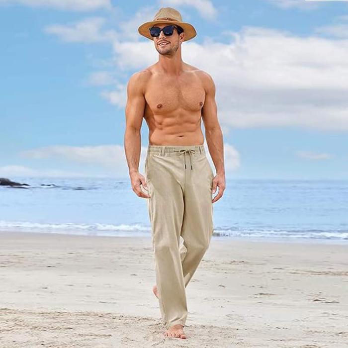 Custom Men's Linen Beach Pants Manufacturer | Lightweight Summer Trousers OEM ODM