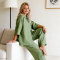Custom Women Olive Green Linen Loungewear Set Manufacturer