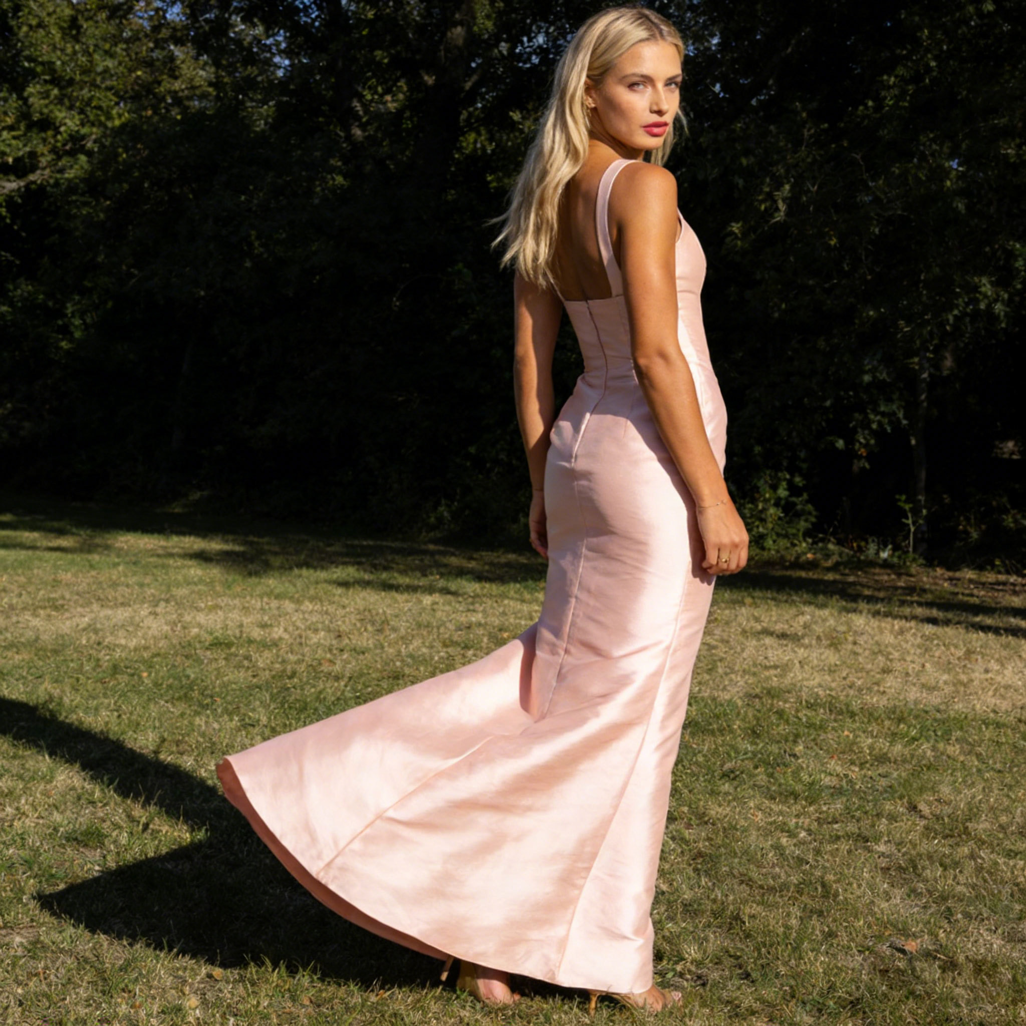 Custom Silk Fluted Skirt