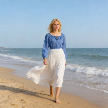 Custom Linen Blouse and Skirt Set Manufacturer | Sustainable Linen Clothing