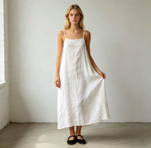 Custom Linen Slip Maxi Dress | Private Label Linen Dress Factory