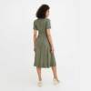 Custom Linen Wrap Dress Manufacturer | Sage Green Midi Dress for Women | Sustainable Linen Clothing Supplier
