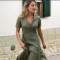 Custom Linen Wrap Dress Manufacturer | Sage Green Midi Dress for Women | Sustainable Linen Clothing Supplier