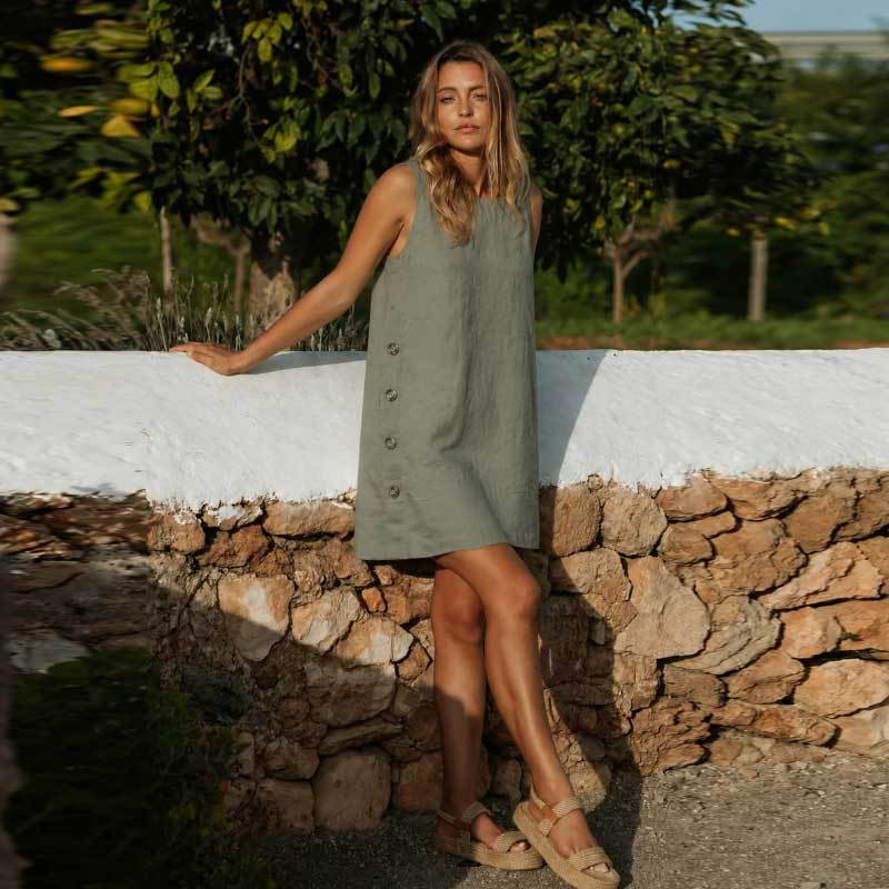 Custom Sustainable Midi Dress with Pockets