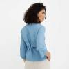 Custom Sustainable Wrap Linen Blouse | Women's V-Neck Three-Quarter Sleeve Self-Tie Top | OEM Linen Clothing Manufacturer