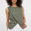 Custom Linen Sleeveless Wrap Top | Sustainable Sleeveless Linen Blouse for Women | OEM Flax Linen Vest Manufacturer