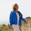 Oversized V-Neck Wrap Linen Shirt | Custom Sustainable Single-Breasted Button-Down for Women | European & American Boutique Manufacturing