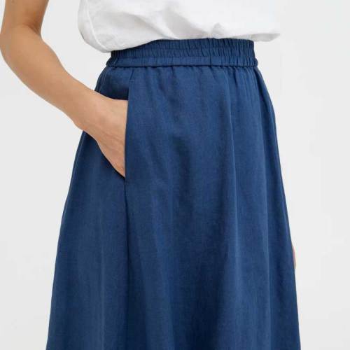 Custom Women’s Linen Midi Skirt | Sustainable High-Waisted A-Line Linen Skirt Manufacturer OEM/ODM for Boutique