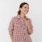 Custom Women's Linen Gingham Shirt | Sustainable Oversized Button-Front Linen Shirt Manufacturer OEM/ODM for Boutique