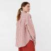 Custom Women's Linen Gingham Shirt | Sustainable Oversized Button-Front Linen Shirt Manufacturer OEM/ODM for Boutique