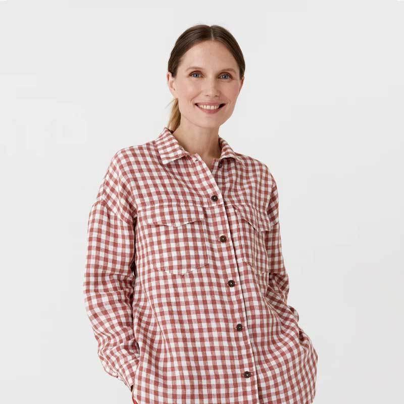 Custom Women's Linen Gingham Shirt – Sustainable Fashion Reinvented