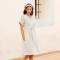 Custom Women's Linen Wrap Dress | Sustainable V-Neck Midi Dress Manufacturer OEM/ODM for Boutiques