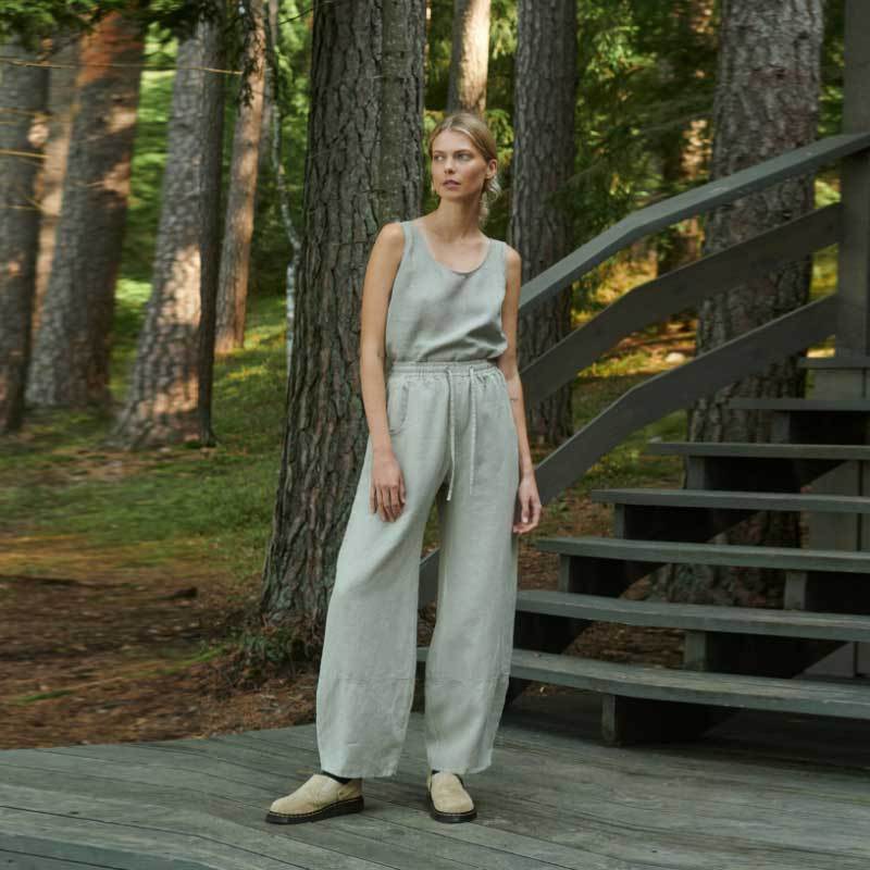 Custom Women's Linen Wide-Leg Pants