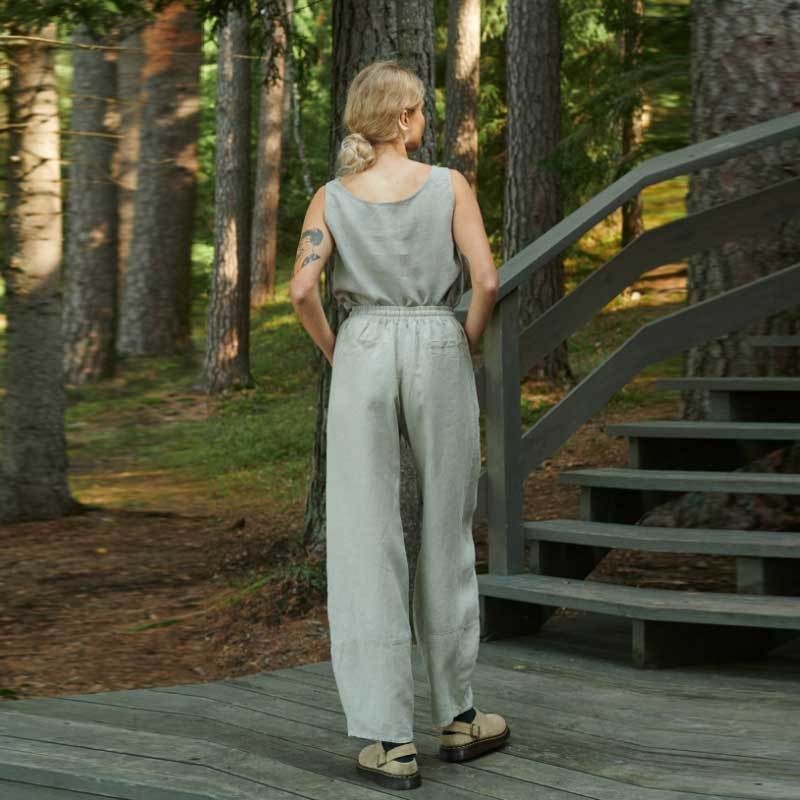 Custom Women's Linen Wide-Leg Pants