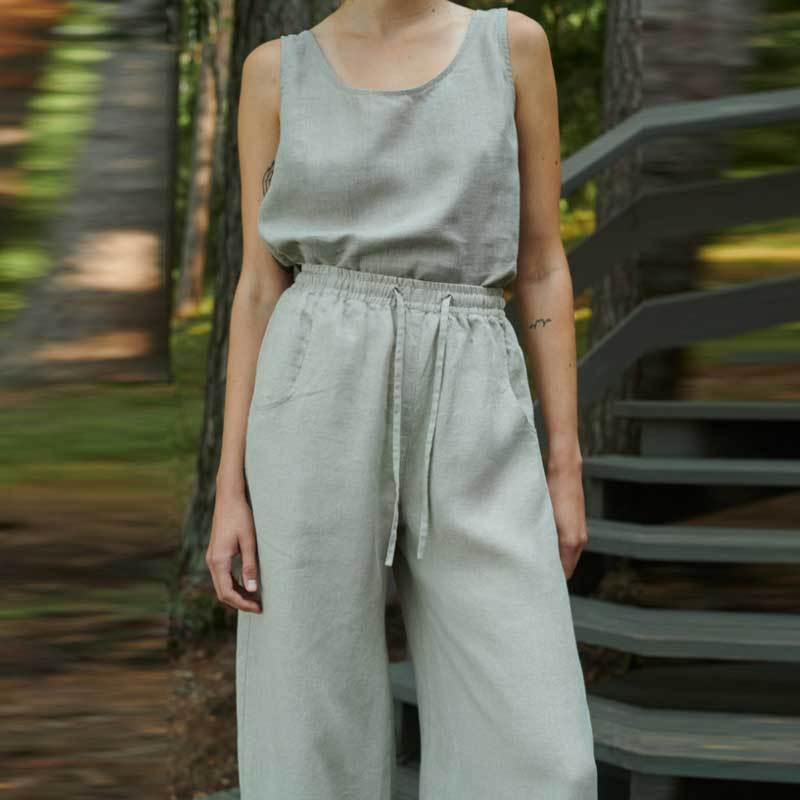 Custom Women's Linen Wide-Leg Pants