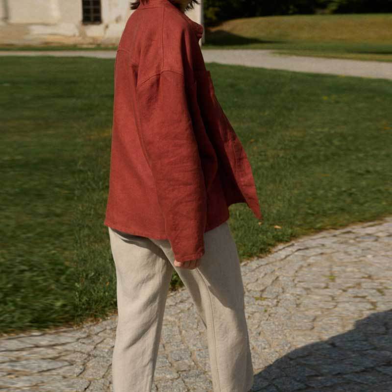 Custom Women's Linen High-Waisted Pants 