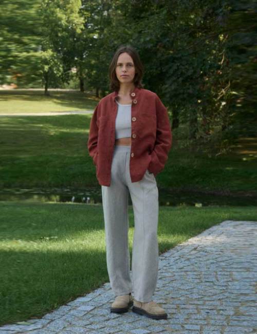 Custom Women's Linen High-Waisted Pants | Sustainable Wide-Leg Linen Trousers OEM/ODM Manufacturer for Boutiques
