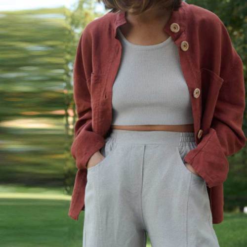 Custom Women's Linen High-Waisted Pants | Sustainable Wide-Leg Linen Trousers OEM/ODM Manufacturer for Boutiques