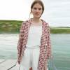 Custom Women's Linen Gingham Shirt | Sustainable Oversized Red Plaid Linen Shirt Manufacturer OEM/ODM for Boutiques
