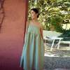 Custom Women's Green Gingham Linen Sundress | Sustainable Drop Waist Linen Dress OEM/ODM Manufacturer for Boutiques