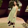 Custom Women's Green Gingham Linen Sundress | Sustainable Drop Waist Linen Dress OEM/ODM Manufacturer for Boutiques